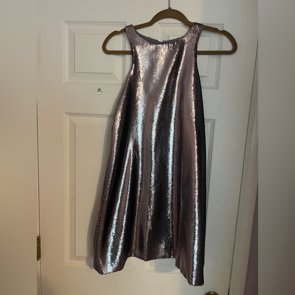 NWT GLAMOROUS Pewter Sequined MIDI Dress